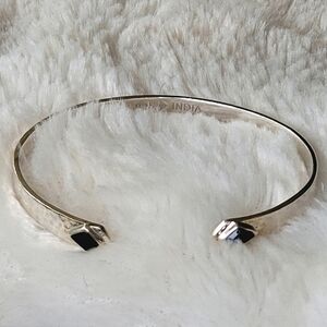 RARE Silpada 925 Sterling Onyx Cuff Bracelet